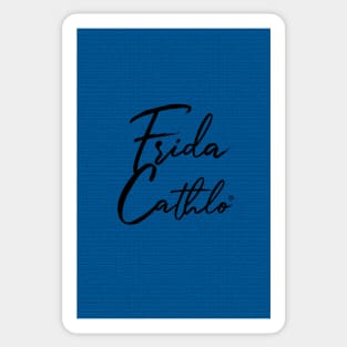 Blue Text B back Cat Frida Cathlo version of - Frida Kahlo Sticker